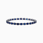Sapphire & Diamond Tennis Bracelet in 14K Gold, 12.21 ctw