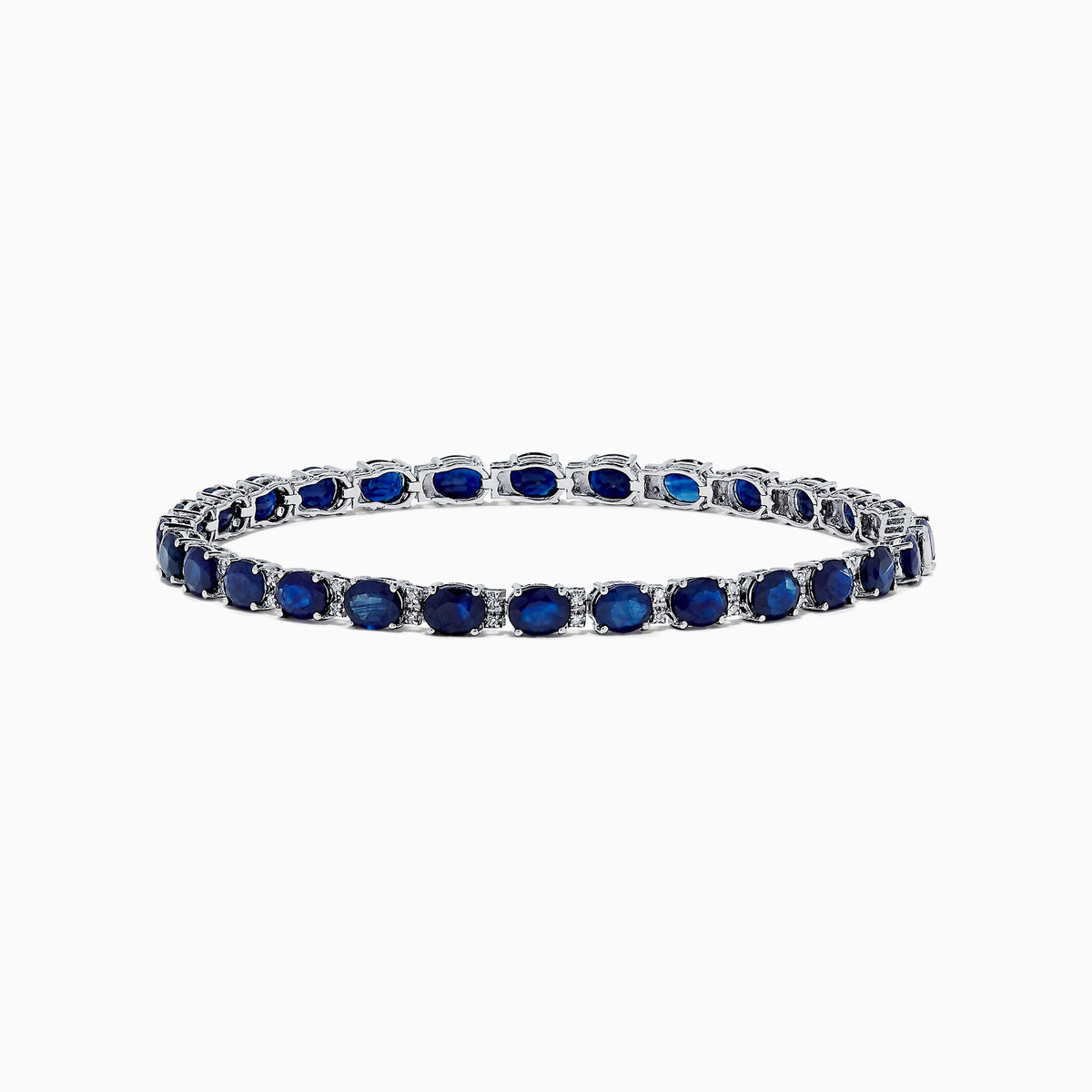 Sapphire & Diamond Tennis Bracelet in 14K Gold, 12.21 ctw