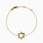 Diamond Pavé Star of David Bracelet in 14K Yellow Gold