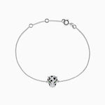 Diamond and Emerald Panther Bracelet in 14K White Gold
