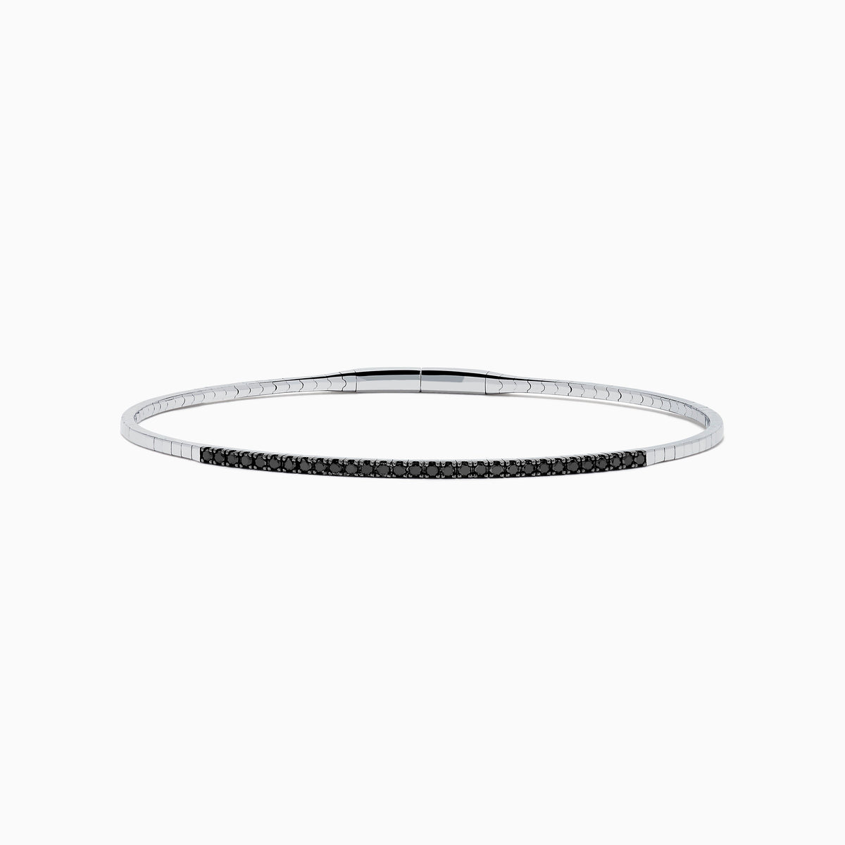 Black Diamond Bangle in 14K White Gold