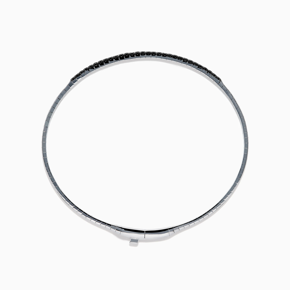 Black Diamond Bangle in 14K White Gold view 3