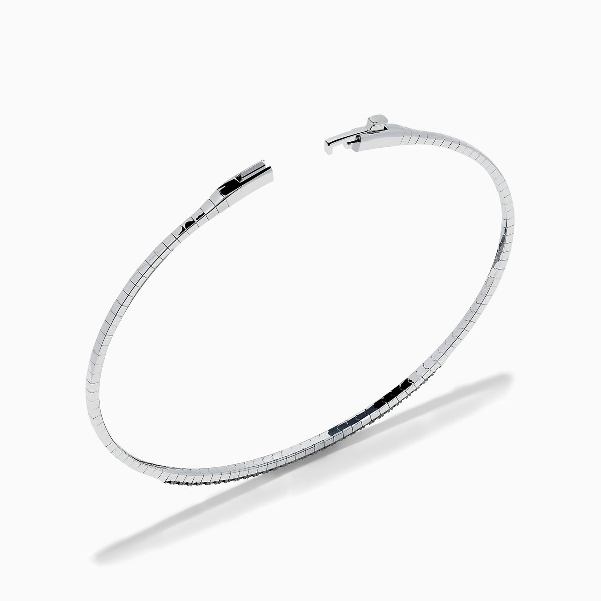 Black Diamond Bangle in 14K White Gold view 2