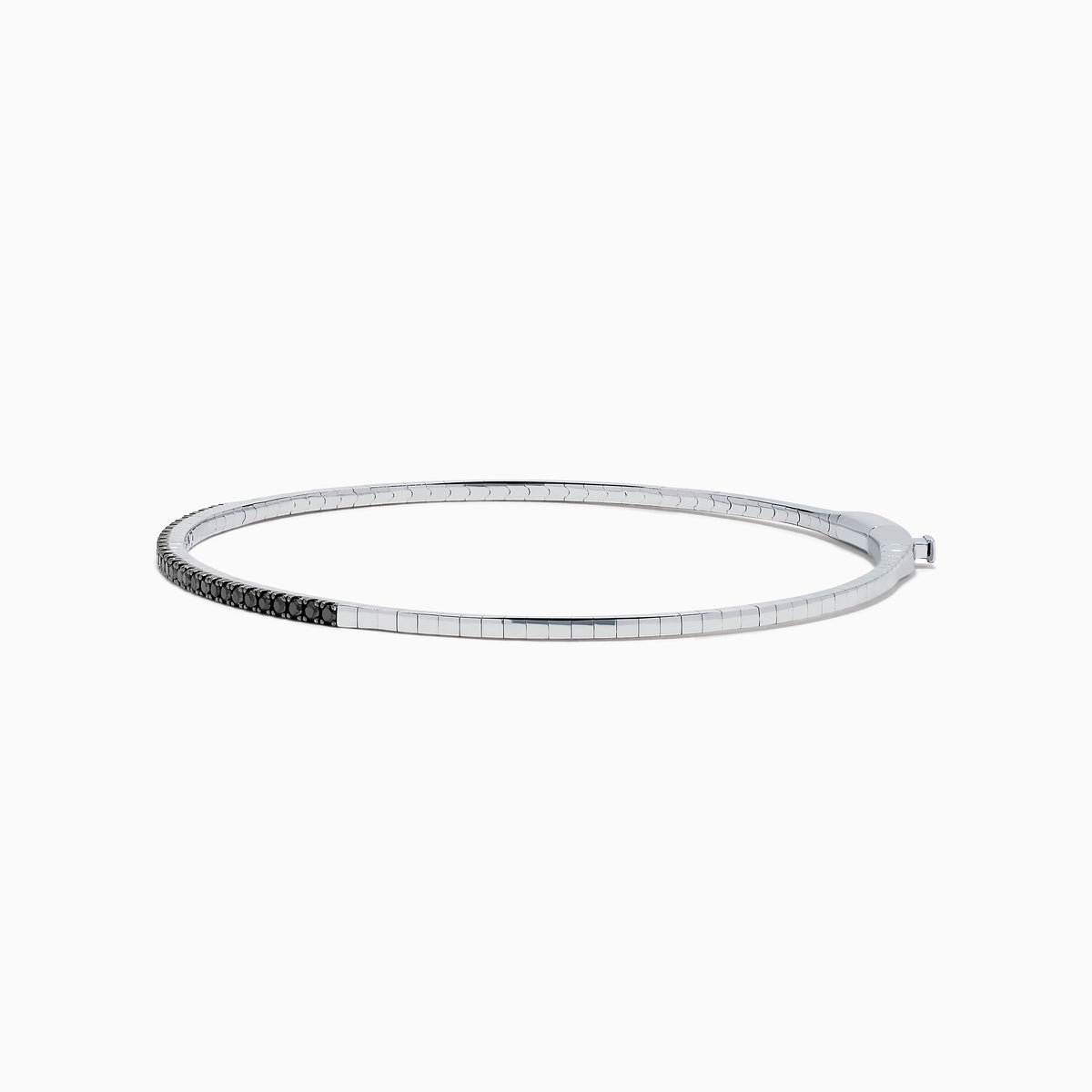 Black Diamond Bangle in 14K White Gold view 4