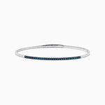 Blue Diamond Bangle in 14K White Gold