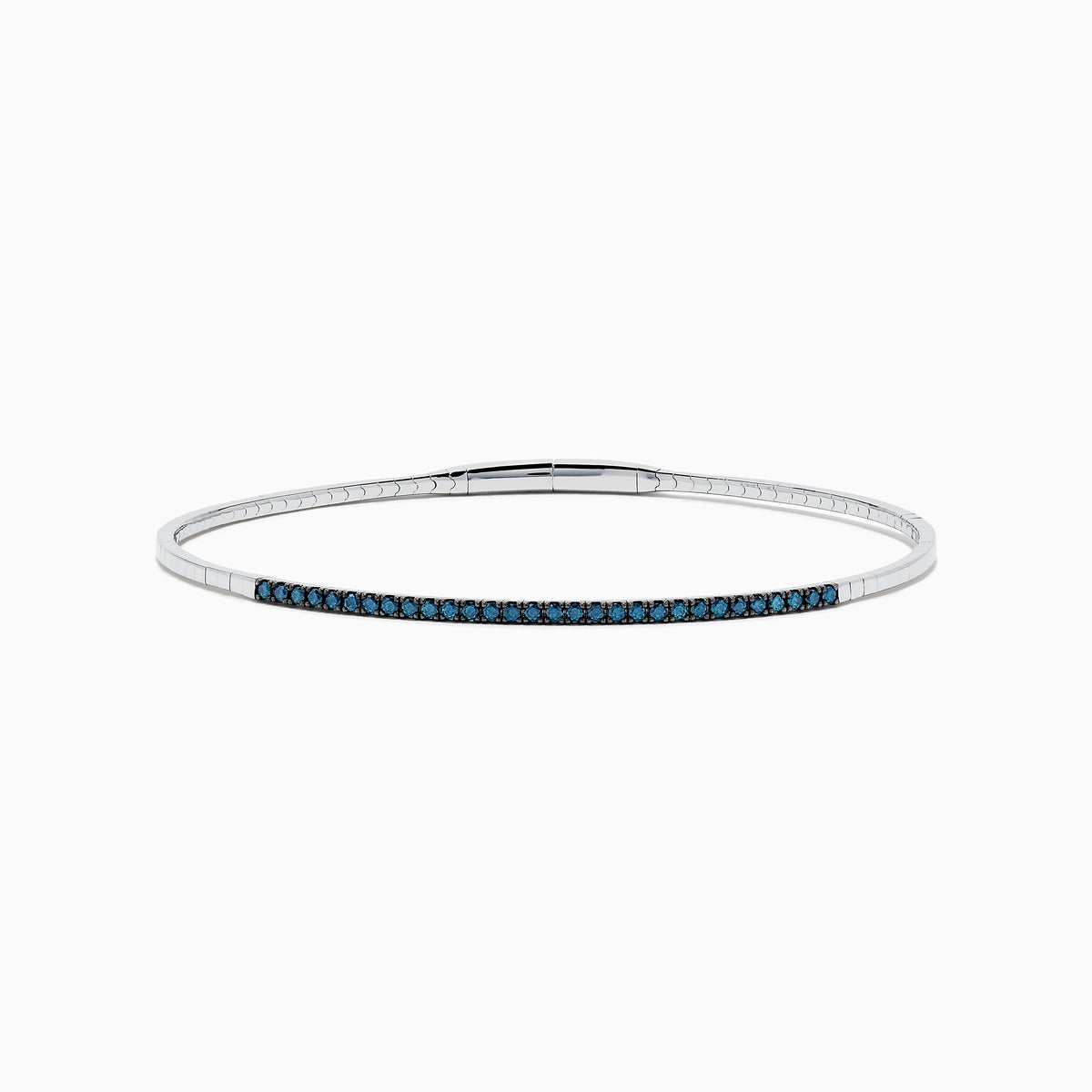 Blue Diamond Bangle in 14K White Gold