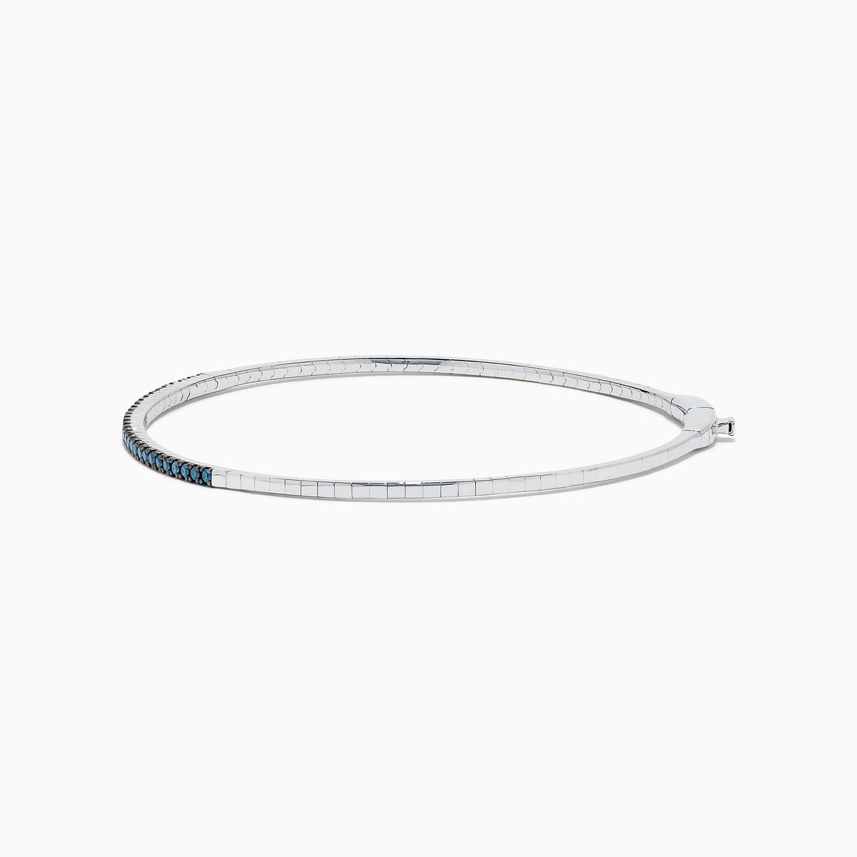 Blue Diamond Bangle in 14K White Gold view 2