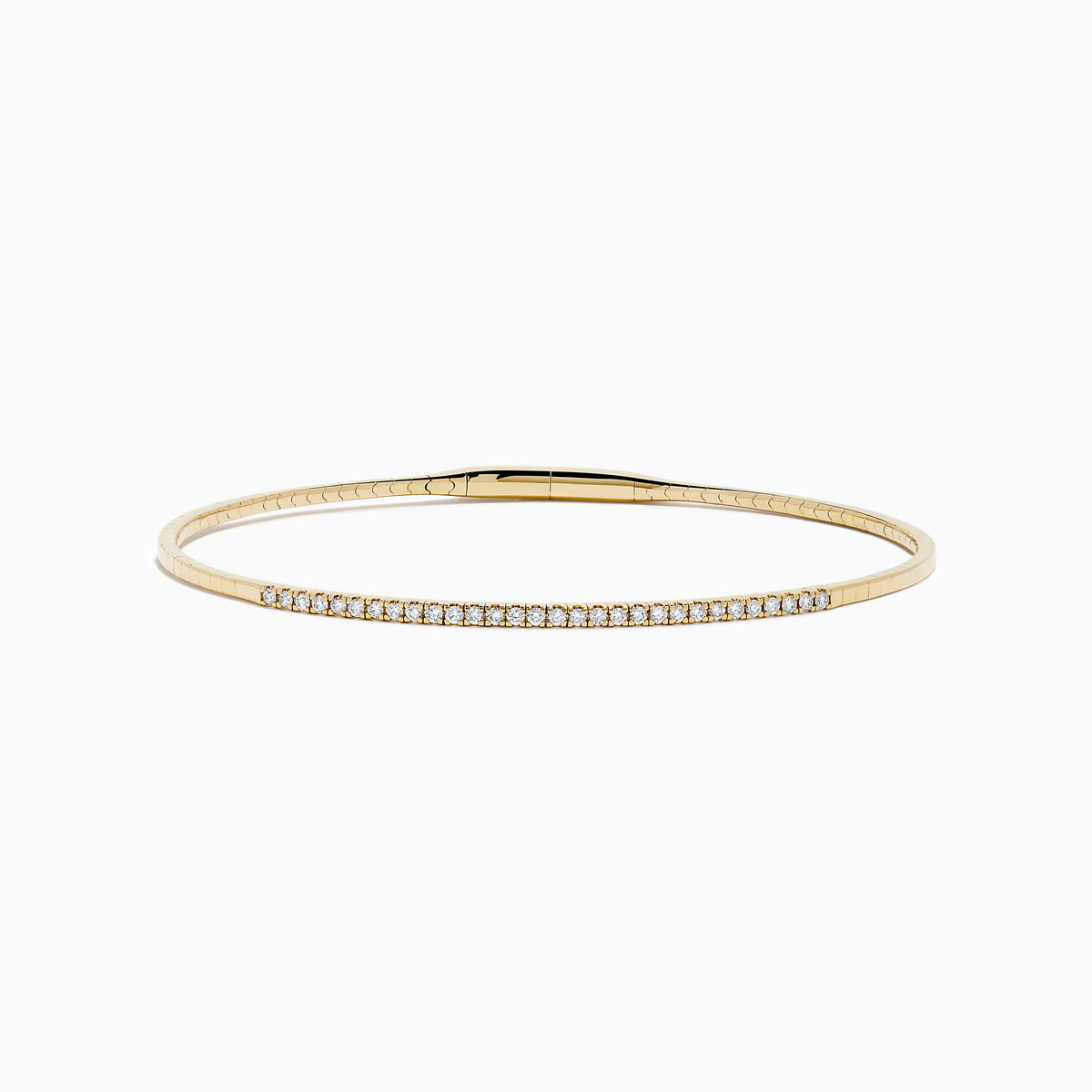 Pave Diamond Flexible Bangle in 14K Yellow Gold