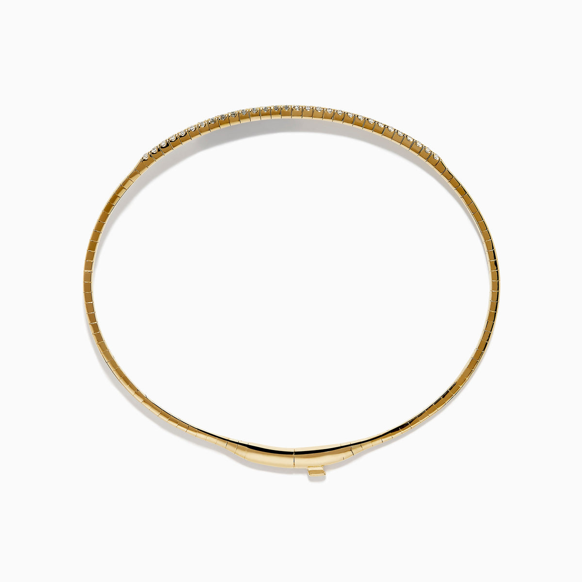 Pave Diamond Flexible Bangle in 14K Yellow Gold view 3