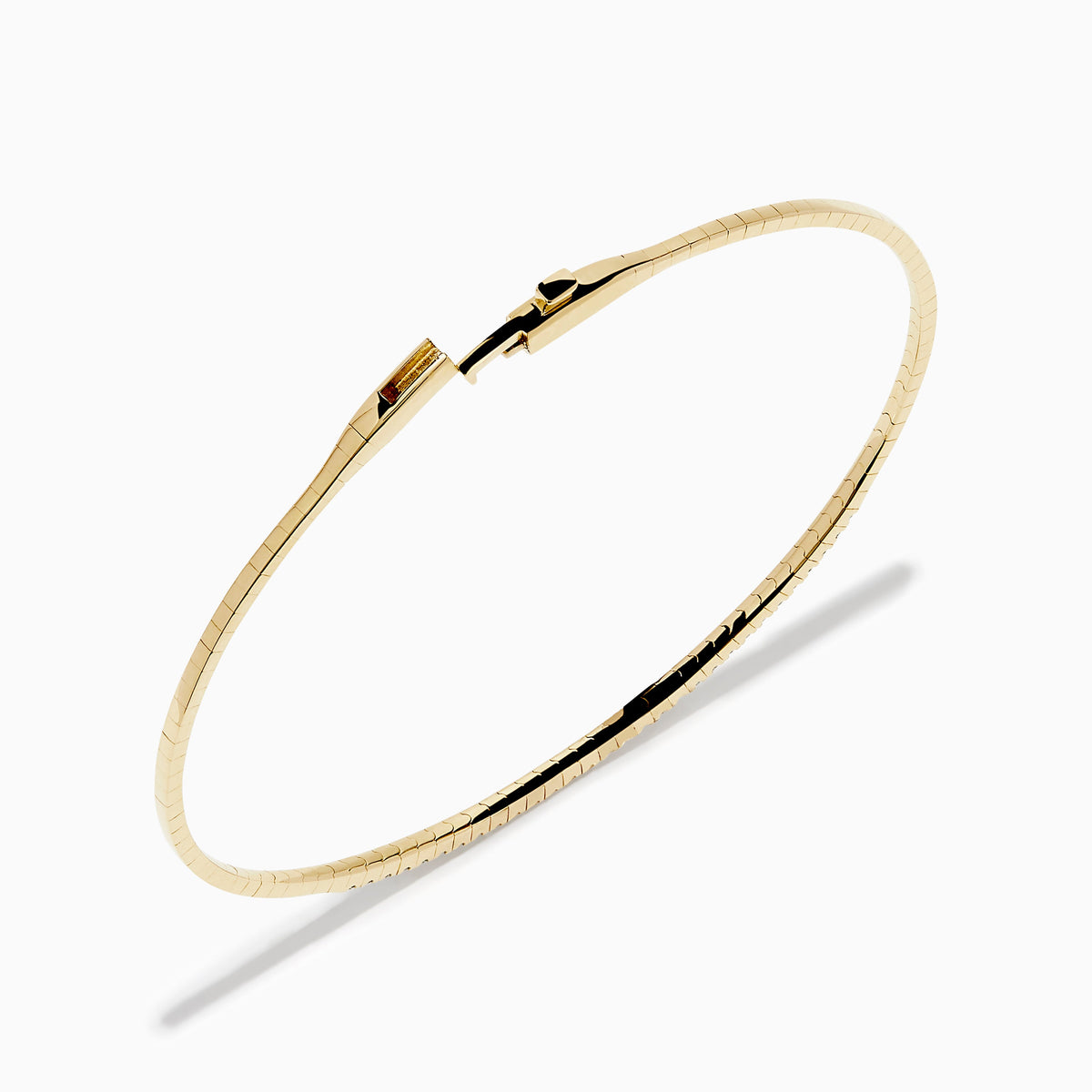 Pave Diamond Flexible Bangle in 14K Yellow Gold view 2