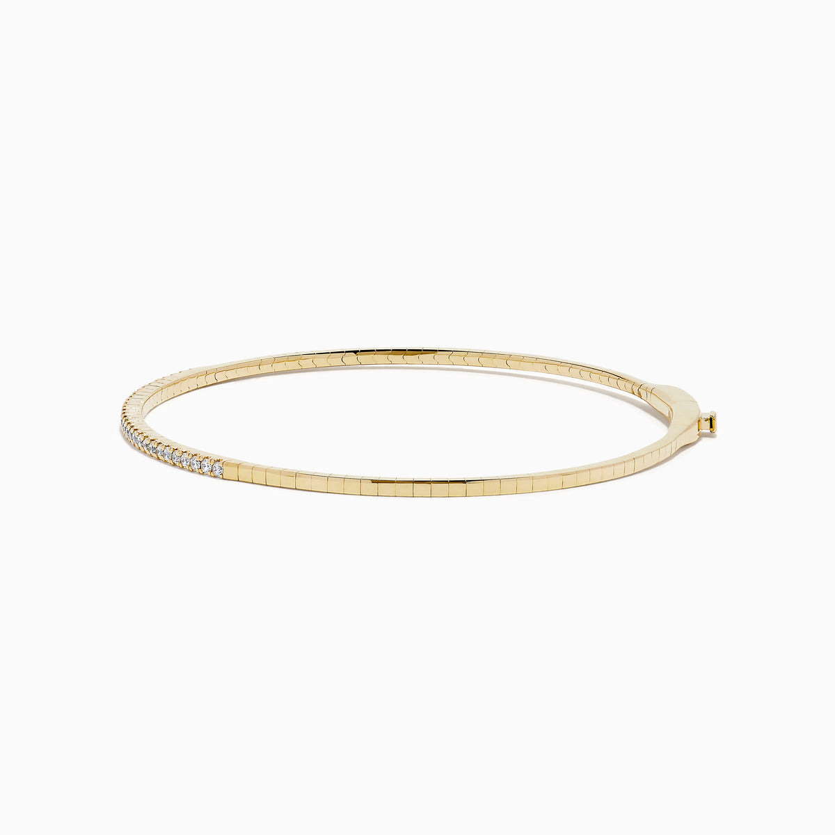 Pave Diamond Flexible Bangle in 14K Yellow Gold view 4