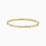 Diamond Station Flexible Bangle in 14K Yellow Gold view 4