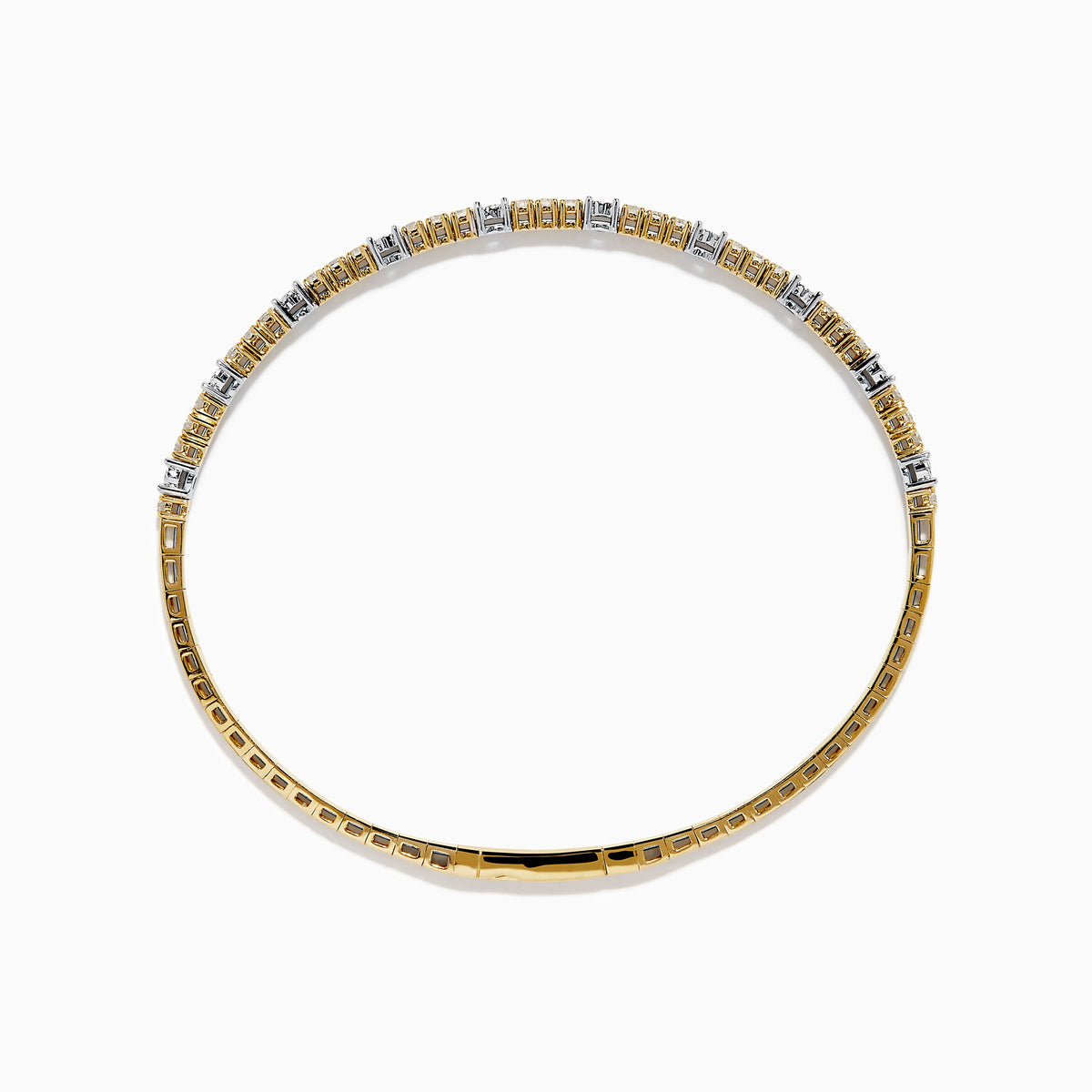 Diamond Station Flex Bangle in 14K Two Tone Gold view 3