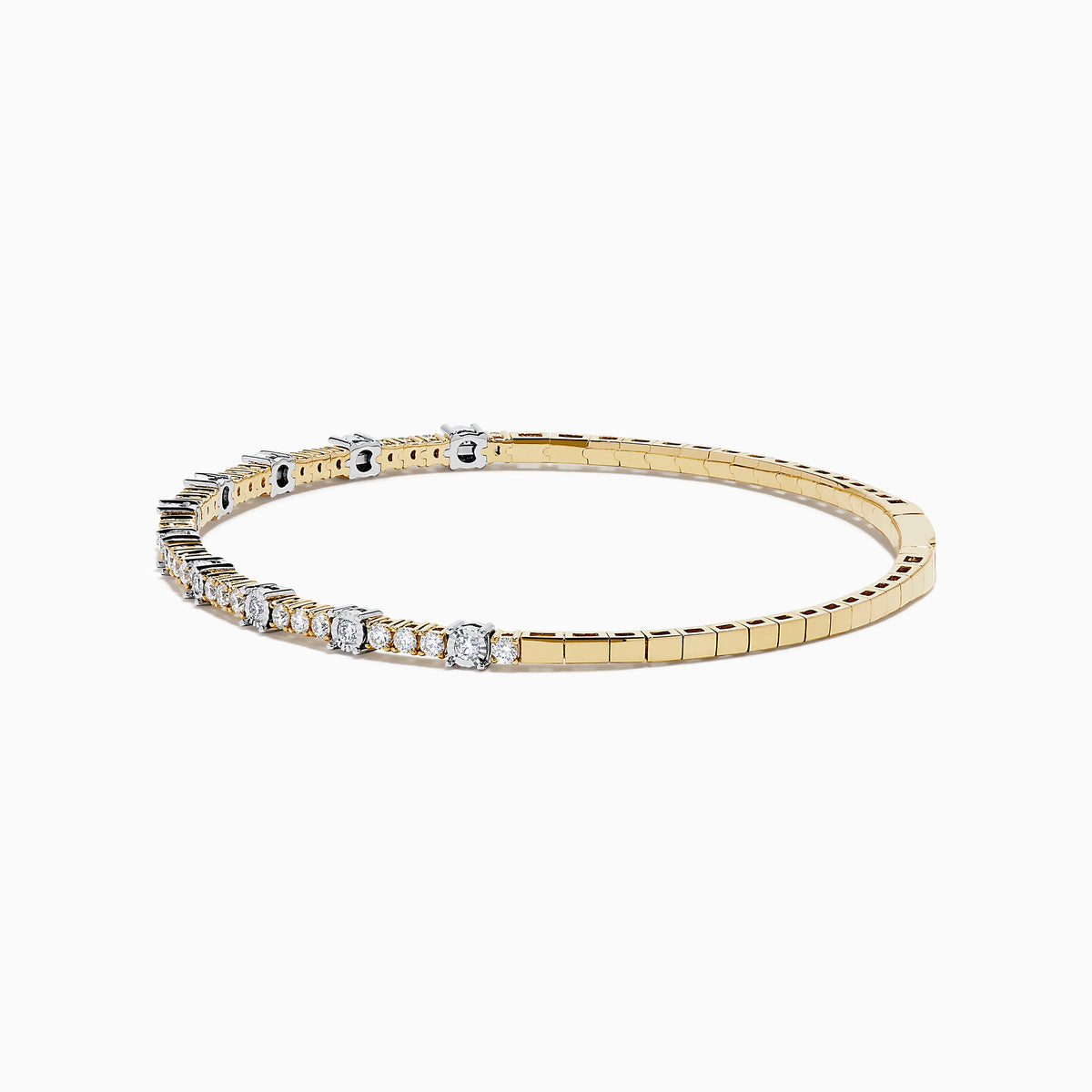 Diamond Station Flex Bangle in 14K Two Tone Gold view 4
