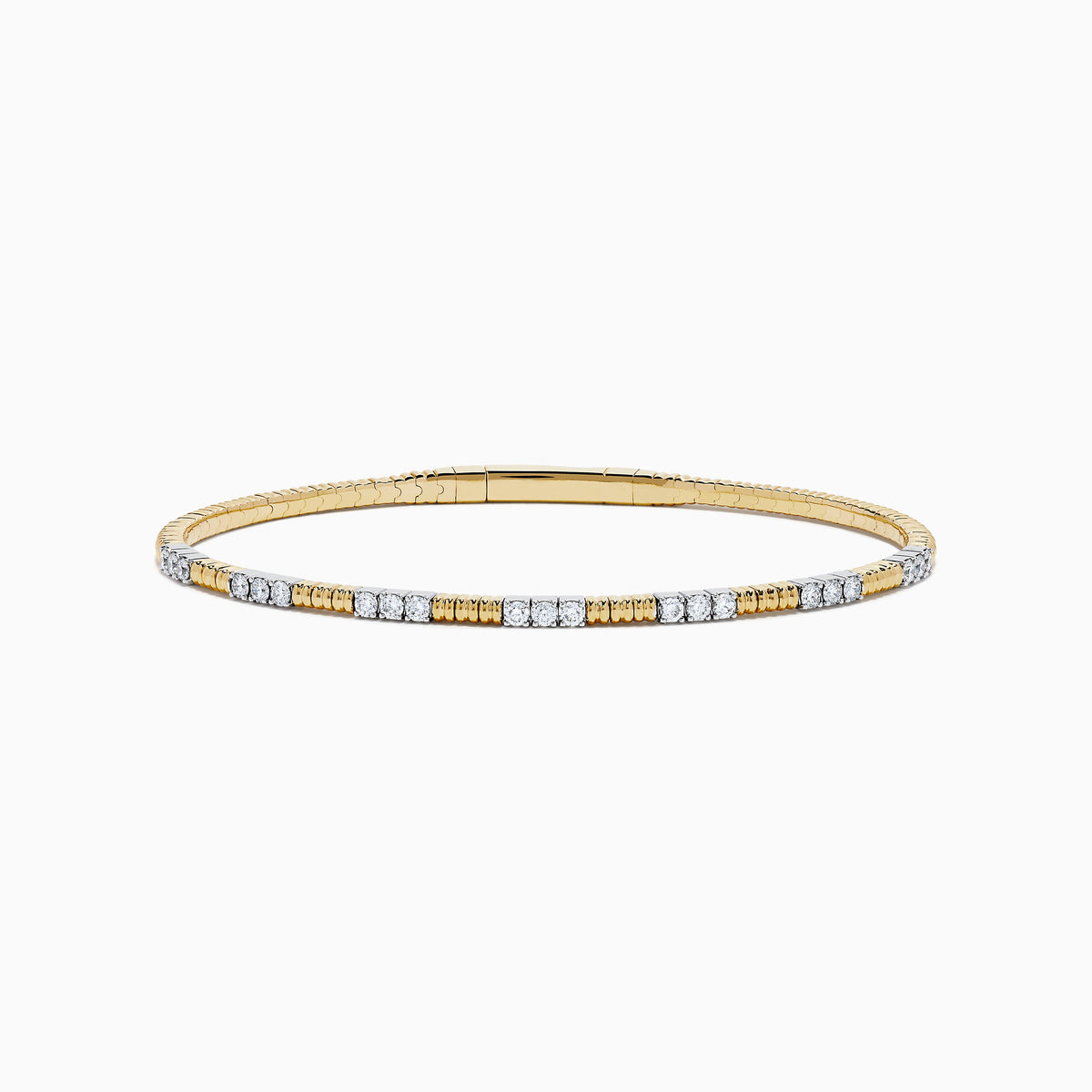 Diamond Flexible Bangle in 14K Two Tone Gold