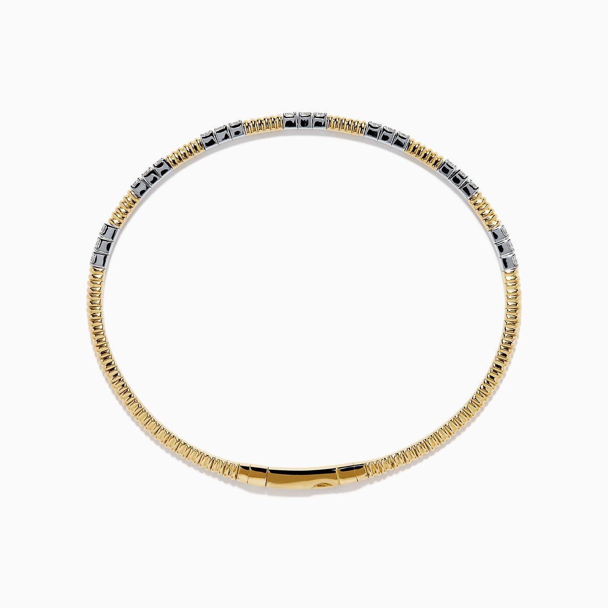 Diamond Flexible Bangle in 14K Two Tone Gold view 3
