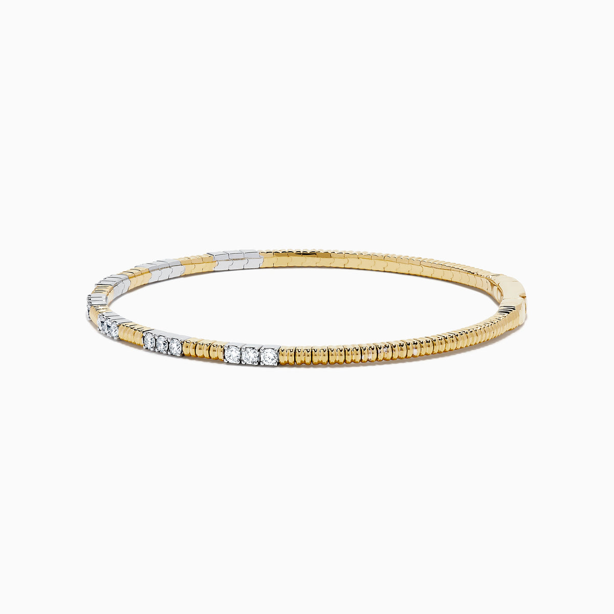 Diamond Flexible Bangle in 14K Two Tone Gold view 4