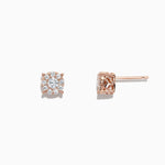 Diamond Cluster Stud Earrings in 14K Rose Gold, 0.50 ctw view 2