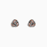Pink Diamond Love Knot Earrings in 14K White Gold