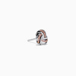 Pink Diamond Love Knot Earrings in 14K White Gold view 3
