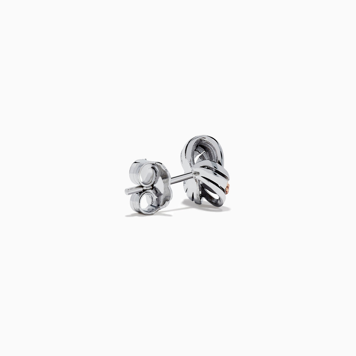 Pink Diamond Love Knot Earrings in 14K White Gold view 4