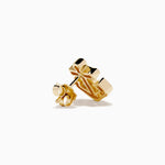 Diamond Anchor Stud Earrings in 14K Yellow Gold view 4