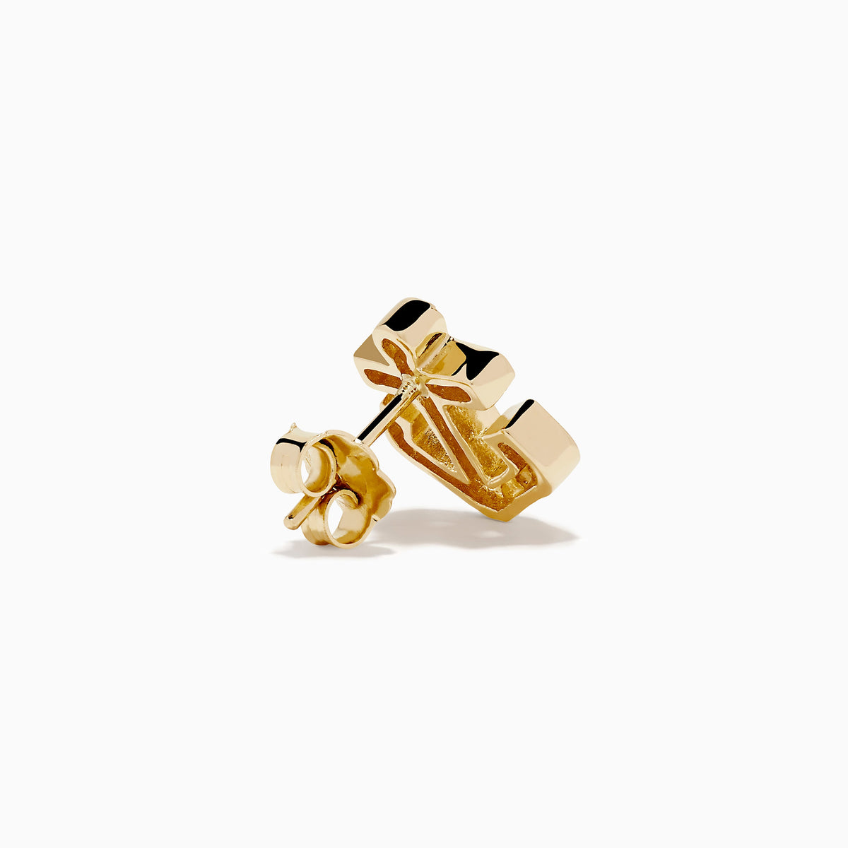 Diamond Anchor Stud Earrings in 14K Yellow Gold view 4