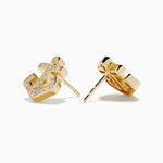 Diamond Anchor Stud Earrings in 14K Yellow Gold view 2