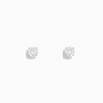 Diamond Solitaire Stud Earrings in 14K White Gold, 0.75 ctw