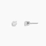 Diamond Solitaire Stud Earrings in 14K White Gold, 0.75 ctw view 2
