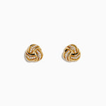 Diamond Love Knot Earrings in 14K Yellow Gold