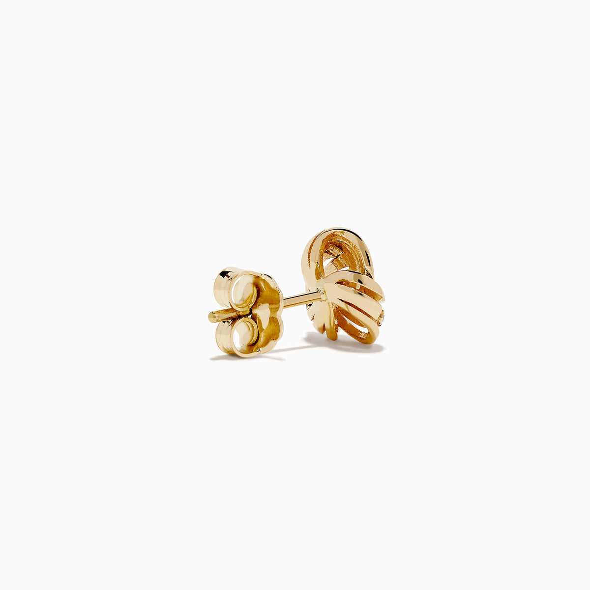 Diamond Love Knot Earrings in 14K Yellow Gold view 4