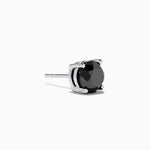 Black Diamond 4.00ct Solitaire Stud Earrings in 14K White Gold view 3