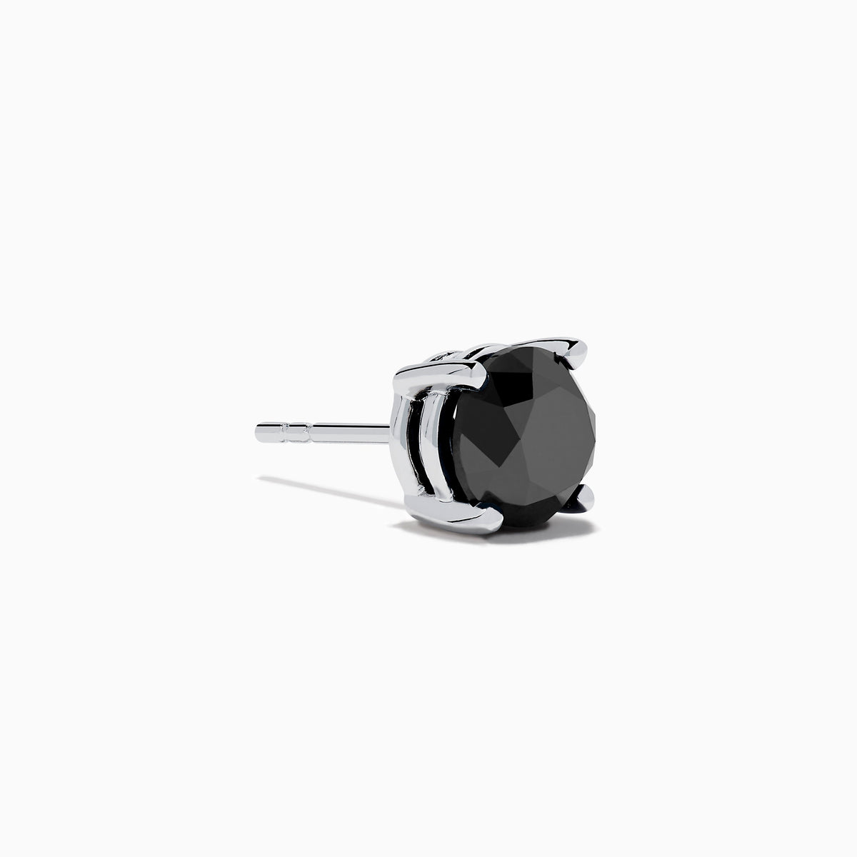 Black Diamond 4.00ct Solitaire Stud Earrings in 14K White Gold view 3
