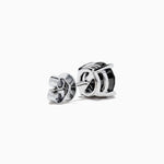 Black Diamond 4.00ct Solitaire Stud Earrings in 14K White Gold view 4