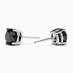 Black Diamond 4.00ct Solitaire Stud Earrings in 14K White Gold view 2