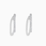 3/4" Diamond Hoop Earrings in 14K White Gold
