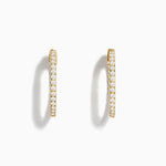 3/4" Diamond Hoop Earrings in 14K Yellow Gold, 0.74 ctw view 3