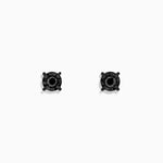 Black Diamond Stud Earrings in 14K White Gold, 0.49 ctw