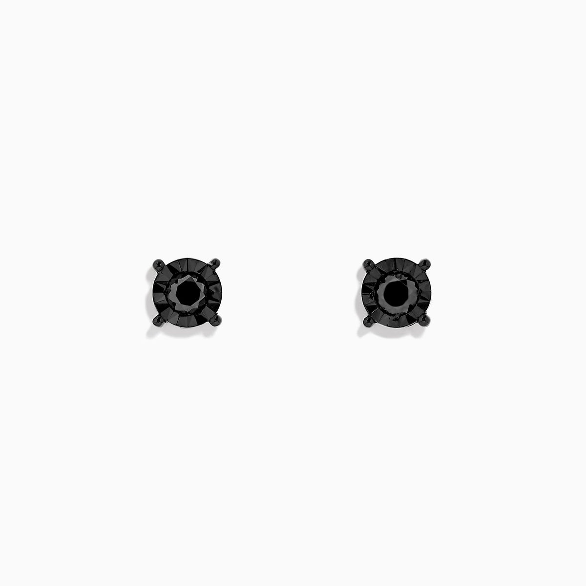 Black Diamond Stud Earrings in 14K White Gold, 0.49 ctw