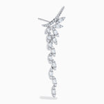 Diamond Drop Leaf Earrings in 14K White Gold view 3