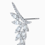Diamond Drop Leaf Earrings in 14K White Gold view 2