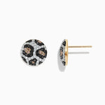 Espresso, Black and White Diamond Earrings in 14K Yellow Gold, 0.94 ctw view 3
