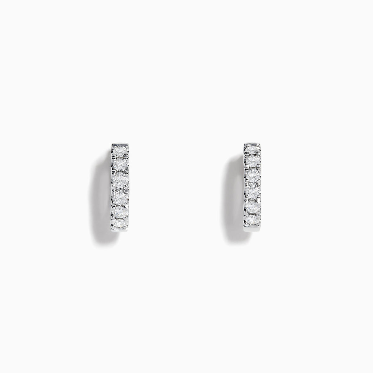 Diamond Huggie Earrings in 14K White Gold