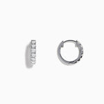 Diamond Huggie Earrings in 14K White Gold view 2