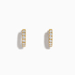 Diamond Pavé Huggie Earrings in 14K Yellow Gold
