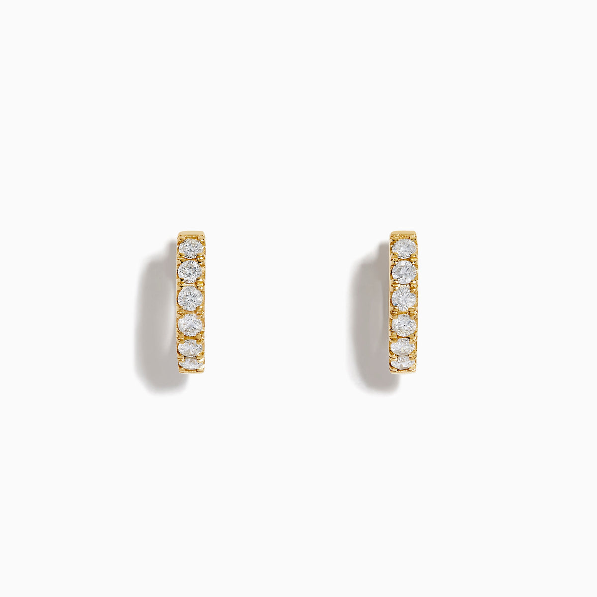 Diamond Pavé Huggie Earrings in 14K Yellow Gold