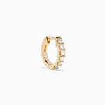 Diamond Pavé Huggie Earrings in 14K Yellow Gold view 3