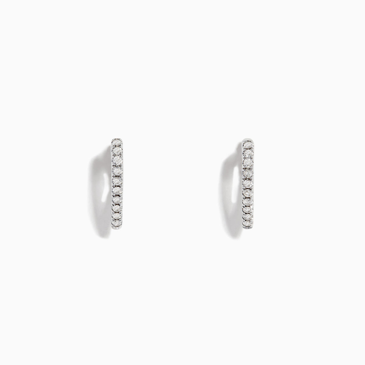 Diamond Huggie Earrings in 14K White Gold, 0.22 ctw