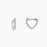 Diamond Huggie Earrings in 14K White Gold, 0.22 ctw view 2